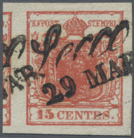 Österreich - Lombardei Und Venetien: 1850, 3 Cent. Tiefkarmin, Type I, Platte 2, - Lombardo-Vénétie