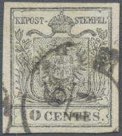 Österreich - Lombardei Und Venetien: 1854, 10 Cent. Grau, Type III, Breitrandige - Lombardo-Venetien