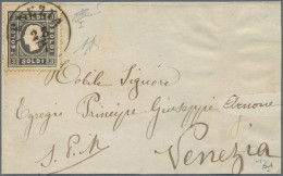 Österreich - Lombardei Und Venetien: 1858, 3 So. Schwarz, Type I, Vollzähniges P - Lombardo-Veneto