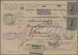 Österreichische Post In Der Levante: 1913, 5 Pia. Braun Auf Grau Im Senkrechten - Levant Autrichien