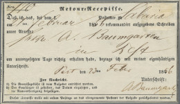 Österreich - Verwendung In Ungarn: 1856, Zweisprachige Retour-Recepisse Frankier - Autres & Non Classés