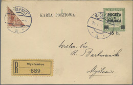 Poland - Postal Stationary: 1919, 15h. On 8h.+15h. On 8h. Bright Green On Cream, - Postwaardestukken