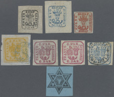 Romania: 1858-64 Complete Sets Of 1858 As Well As 1862-64 Issues, With The Three - Gebruikt