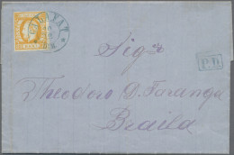 Romania: 1871, Carol 10b. Yellow-orange, Bright Colour And Close To Wide Margins - Cartas & Documentos