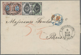 Russia: 1869 Folded Mourning Letter From St. Petersburg To Paris Via Prussia, Fr - Lettres & Documents