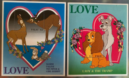 DUE FOGLIETTI PALAU  ILLUSTRATIVI WALT DISNEY BAMBI FALINE THUMPER E GIRL RABBIT + LADY E THE TRAMP     MOLTO BELLI E RA - Palau