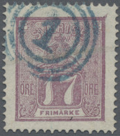 Sweden: 1866, 17 Öre Rotlila Mit Blauem Dänischen Ringstempel "1" (Kopenhagen) E - Used Stamps