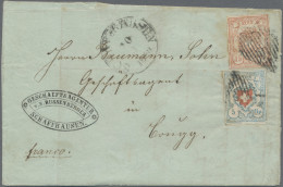 Schweiz: 1853, 15 Rp Rayon III "große Ziffer" Zusammen Mit 5 Rp "Rayon I" Ohne K - Covers & Documents