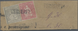 Schweiz: 1881 Sitzende Helvetia 40 Rp. Grau Und 10 Rp. Anilinrosa Je Auf FASERPA - Unused Stamps