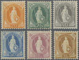 Schweiz: 1882 Stehende Helvetia: Satz Von Sechs Werten (ohne 30 Rp.) In Zähnung - Unused Stamps