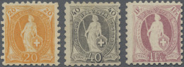 Schweiz: 1888 Stehende Helvetia 20 Rp., 40 Rp. Und 1 Fr. In Zähnung 9¾:9¼, Tadel - Unused Stamps