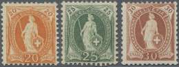 Schweiz: 1891 Stehende Helvetia 20 Rp., 25 Rp. Und 30 Rp. Je In Zähnung 11½:11 M - Neufs