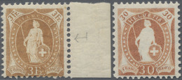 Schweiz: 1905/1907 Stehende Helvetia 3 Fr., Gez. 11½:12, Wz. Kreuze, Mit Bogenra - Neufs