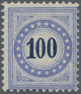 Schweiz - Portomarken: 1882 100 Rp. Ultramarin/blau Auf Faserpapier Mit Kopfsteh - Postage Due