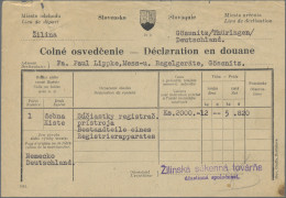 Slovakia - Postal Stationery: 1944, Parcel Despatch Form 1ks. Blue Used With Ins - Postales