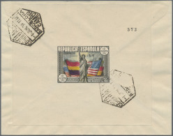 Spain: 1938, Air Mail Mini Sheet, 150 Years Of The US Constitution, Imperforate, - Storia Postale