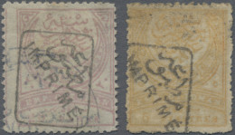 Turkey: 1891, IMPRIME-handstamps On 20 Pa. Rose And 5 Piastres Ocre, Both Signed - Used Stamps