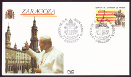 Espagne, Enveloppe Avec Cachet Commémoratif " Visite Du Pape Jean-Paul II à Zaragoza " - Sonstige & Ohne Zuordnung