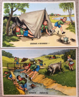 Lots De Deux Cartes Postales Sur Le Thème Scout, écrites - Scoutisme