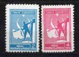 1942 TURKEY TYPE I NATIONAL DEFENSE TAX STAMPS (THICK PAPER) MNH ** - Ongebruikt