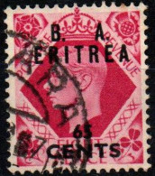 ITALIA - ERITREA - 1950 - EFFIGIE DEL RE GIORGIO VI CON SOVRASTAMPA B.A. ERITREA - USATO - Eritrée