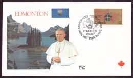Canada, Enveloppe Avec Cachet Commémoratif " Visite Du Pape Jean-Paul II à Edmonton " 17 Septembre 1984 - HerdenkingsOmslagen