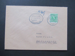 Bizone Am Post 31.10.1946 Nr.3 EF + Barfrankatur Porto Handschriftlich 19 / Stempel Passau 2 Gebühr Bezahlt - Brieven En Documenten