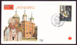 Canada, Enveloppe Avec Cachet Commémoratif " Visite Du Pape Jean-Paul II  Winnipeg  " 16 Septembre 1984 - Enveloppes Commémoratives