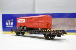 REE - WAGON UFR Biporteur SOBOTRAF SNCF Ep. III Réf. WB-617 Neuf NBO HO 1/87 - Coches De Mercancía