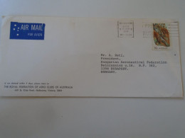 D198182   Australia  Airmail  Cover 1974 Melbourne- The Royal Federation Of Aero Clubs Fo Australia  - Sent To Hungary - Storia Postale