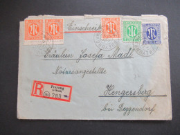 Bizone Am Post 23.2.1946 MiF Mit 5 Marken! Einschreiben Fernbrief Freyung (v Wald) - Hengersberg - Cartas & Documentos
