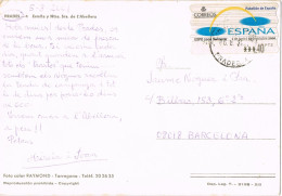 51718. Postal PRADES (Tarragona) 2001. ATM Expo Hannover, Vista Y Ermita Nuestra Sra De ABELLERA - Cartas & Documentos