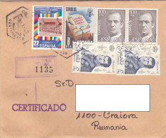 EUROPEAN CONFERENCE, BASQUE COUNTRY, KING FERNARDO VII, KING JUAN CARLOS, STAMPS ON REGISTERED COVER, 1993, SPAIN - Used Stamps