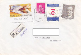 EUROPEAN UNION, KING JUAN CARLOS, STAMPS ON REGISTERED COVER, 1995, SPAIN - Used Stamps