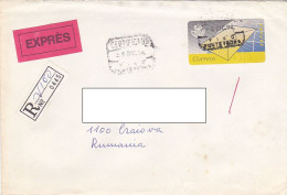 AMOUNT 870 MACHINE OVERPRINTED STAMP ON REGISTERED COVER, 1994, SPAIN - Gebraucht