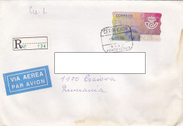 AMOUNT 210 MACHINE OVERPRINTED, STAMP ON REGISTERED COVER, 1996, SPAIN - Used Stamps
