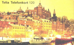 Sweden:Used Phonecard, Telia, 120 Markers, Stockholm View, 2002 - Landschappen