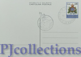 5639- SAN MARINO 1978 CARTOLINA POSTALE ORDINARIA L.120 C/ANNULLO 1° GIORNO - Briefe U. Dokumente