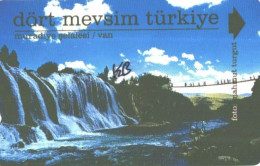 Turkey:Used Phonecard, Türk Telekom, 30 Units, Waterfalls, Bridge, Darker, 2001 - Landschappen