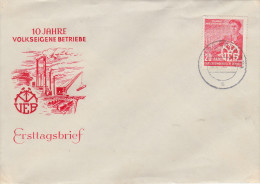 Enveloppe  FDC   1er  Jour  ALLEMAGNE  DDR   10éme  Anniversaire  Nationalisation  Des  Entreprises   1956 - 1950-1970