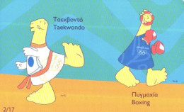 Greece:Used Phonecard, OTE, 3€, Athens Olympig Games 2004, Taekwondo And Boxing - Giochi Olimpici