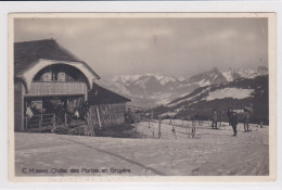 Les Portes Sur Vuadens, Cabane C.A.S. Carte-photo Animée, Hiver - Vuadens