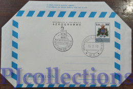 5643- SAN MARINO 1978 AEROGRAMMA ORDINARIO L.200 C/ANNULLO 1° GIORNO - Lettres & Documents