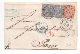 1868 - LETTRE De HAMBURG Pour PARIS - Cartas & Documentos