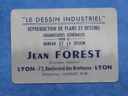 Petit Calendrier Publicitaire En Métal - LE DESSIN INDUSTRIEL PLANS - Bd Des Brotteaux Lyon Avec Centimètres 1952 - Grand Format : 1941-60