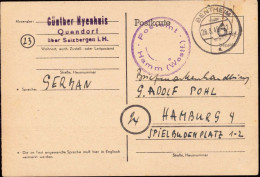 602230 | 1945, Ganzsache Der Britischen Zone Mit Postamtssiegel  | Hamm (W - 4700), Bad Bentheim (W - 4444), - - OC38/54 Ocupacion Belga En Alemania