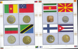 UNO WIEN 738-745, Kleinbogen, Postfrisch **, Flaggen Und Münzen, 2012 - Blokken & Velletjes
