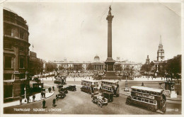 United Kingdom England Old London Trafalgar Square Cariage Coach Bus Traffic - Bus & Autocars