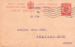 GREAT BRITAIN - POST CARD 1913 NOTTINGHAM > FRANZEN/AT Mi #P41 / YZ497 - Cartas & Documentos