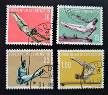 Liechtenstein 1957, Mi 353-56 Gestempelt "Sport IV" - Gebraucht